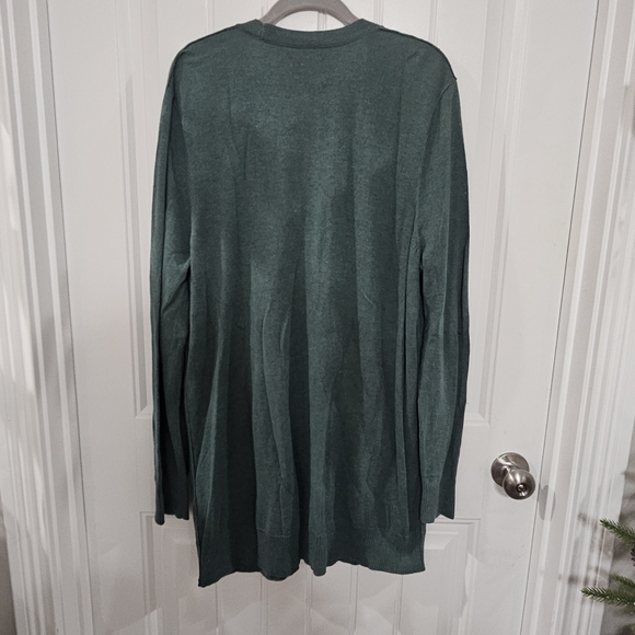 Abercrombie & Fitch Icon Boyfriend Cardigan in a Green Cotton Blend Knit Xlg - Picture 7 of 7